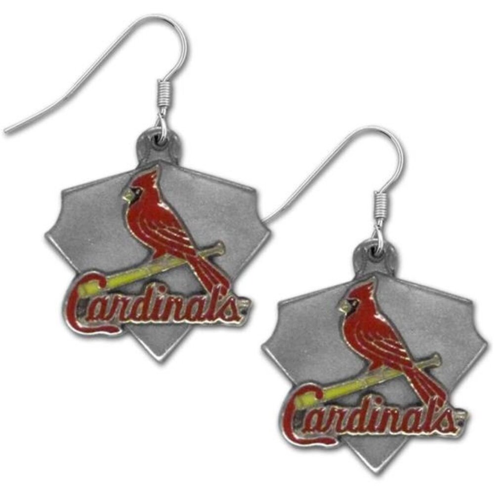 NEW WOMENS ST LOUIS CARDINALS BASEBALL DIAMOND DANGLE DROP MLB‎ EARRINGS